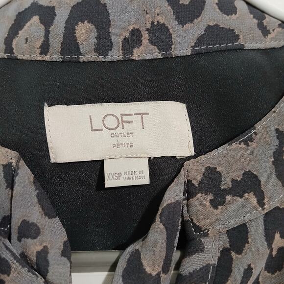 Loft Size XXSP Cheetah Print Empire Waist Mini Dress - Picture 3 of 14